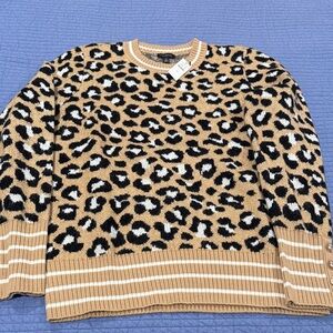 Talbot’s Leopard Print Sweater with Button Detail
